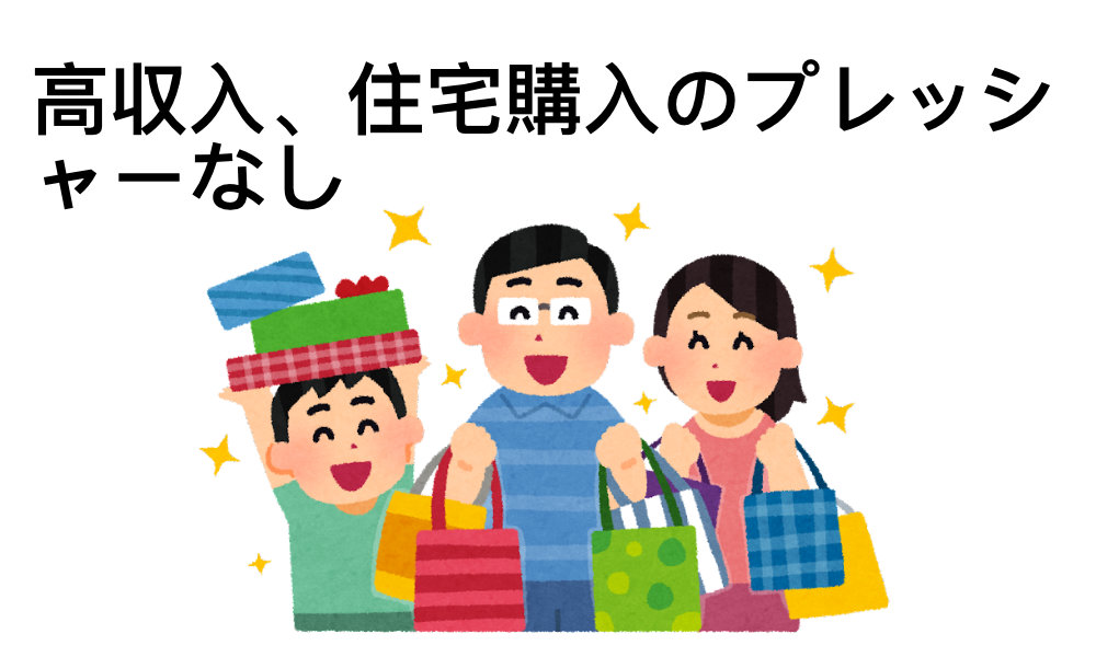 3倍以下:高収入、住宅購入のプレッシャーなし